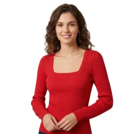 sweter-damska-naf-naf-eugene-klasyczny-prazkowany-czerwony