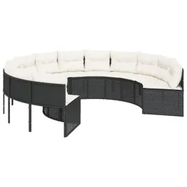 okragla-sofa-ogrodowa-czarna-z-poduszkami-kremowymi-287-x-70-cm