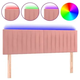 zaglowek-do-lozka-z-led-rozowy-144x5x78-88-cm-aksamit
