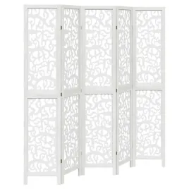 parawan-pokojowy-5-panelowy-bialy-lite-drewno-paulowni