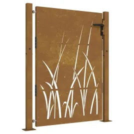 furtka-ogrodowa-105x155-cm-stal-kortenowska-motyw-trawy