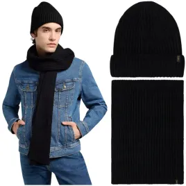 lee-xmas-pack-black-zestaw-ciepla-czapka-zimowa-meska-szalik-one-size