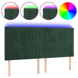 zaglowek-do-lozka-z-led-ciemnozielony-200x5x118-128-cm
