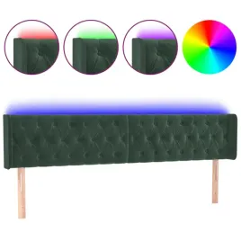 zaglowek-do-lozka-z-led-ciemnozielony-203x16x78-88cm-aksamit