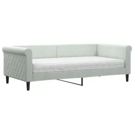lozko-dzienne-2-w-1-z-materacem-jasnoszare-219-x-100-x-68-cm
