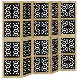 parawan-pokojowy-5-panelowy-brazowo-czarny-lita-paulownia