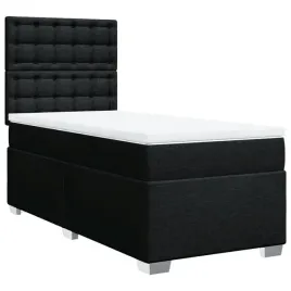 lozko-kontynentalne-200-x-90-x-1405-1505-cm-czarne-z-materacem-i-top