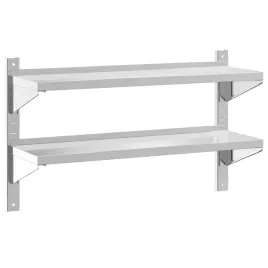 polka-scienna-podwojna-100x30x60-cm-srebrna-stal-nierdzewna