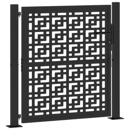 brama-ogrodowa-czarna-105x106-cm-stalowy-krzyz-wzor