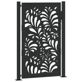 brama-ogrodowa-czarna-105x155-cm-stalowa-wzor-fali