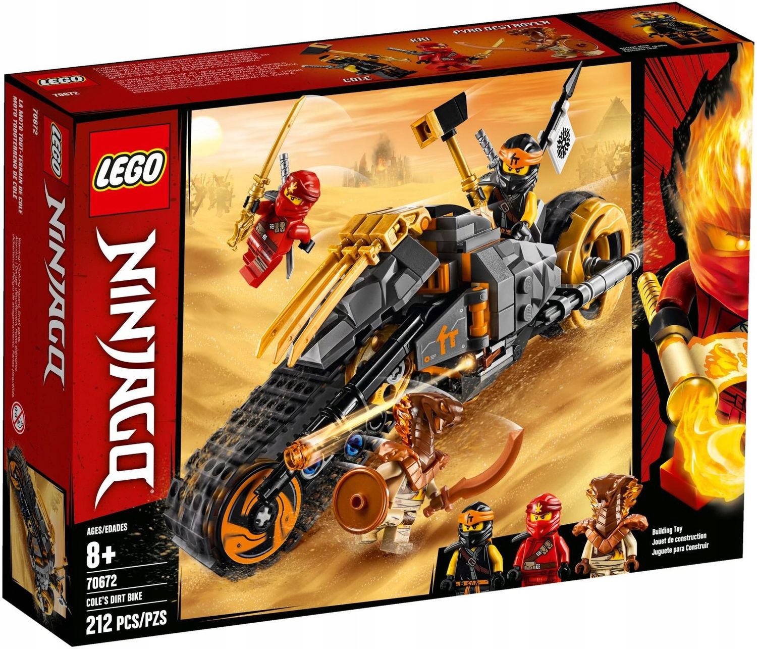 LEGO NINJAGO 70672 CZARNY MOTOCYKL COLE'A MOTOR