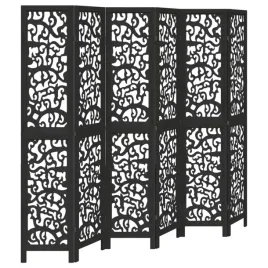 parawan-pokojowy-6-panelowy-czarny-lite-drewno-paulowni