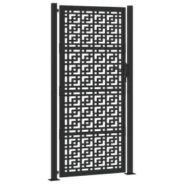 brama-ogrodowa-czarna-105x205-cm-stalowy-wzor-krzyza