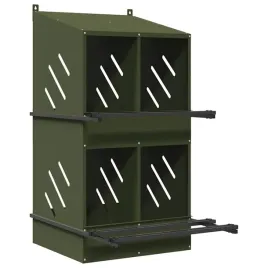 kurnik-legowy-z-4-przegrodami-oliwkowo-zielony-metalowy