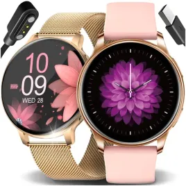 smartwatch-zegarek-damski-polskie-menu-rozmowy-cisnienie-2-paski-gratis