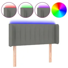 zaglowek-do-lozka-z-led-ciemnoszary-103x16x78-88-cm-tkanina