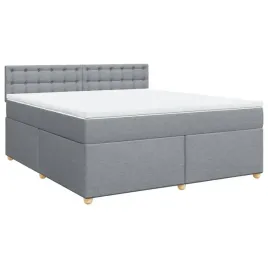lozko-kontynentalne-200x180-cm-jasnoszare-z-materacem-i-topperem-bialym