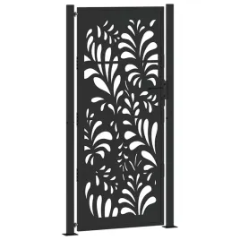 brama-ogrodowa-czarna-105x205-cm-stalowa-wzor-fali