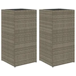 donice-ogrodowe-2-szt-szare-40x40x80-cm-rattan-pe