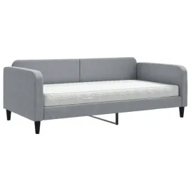 lozko-dzienne-2-w-1-z-materacem-jasnoszare-223-x-110-x-75-cm