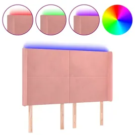 zaglowek-do-lozka-z-led-rozowy-147x16x118-128-cm-aksamit