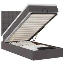szare-lozko-z-materacem-i-topperem-z-oswietleniem-led-203-x-90-x-118