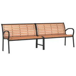 lawka-ogrodowa-z-drewna-i-stali-brazowa-231x62x82-cm