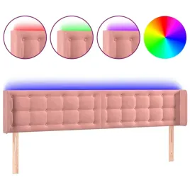 zaglowek-do-lozka-z-led-rozowy-163x16x78-88-cm-aksamit