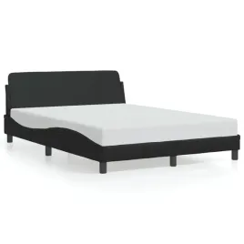rama-lozka-z-zaglowkiem-czarna-208-x-145-x-745-cm-sztuczna-skora
