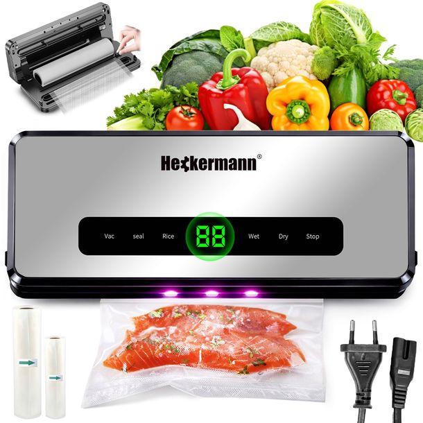 ZGRZEWARKA PRÓŻNIOWA AUTOMATYCZNA DO PAKOWANIA JEDZENIA 0,6KPA 140W + FOLIE