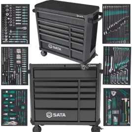 sata-wozek-narzedziowy-szafka-11-szuflad-st95114g-pro-czarny-368-narzedzi