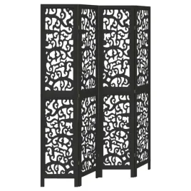 parawan-pokojowy-4-panelowy-czarny-lite-drewno-paulowni