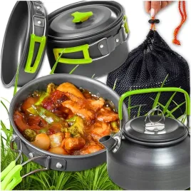 naczynia-turystyczne-komplet-sztucce-garnki-kempingowe-zestaw-pod-namiot