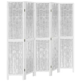 parawan-pokojowy-5-panelowy-bialy-lite-drewno-paulowni