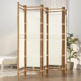 skladany-parawan-5-panelowy-200-cm-bambus-i-plotno-stan-nowy
