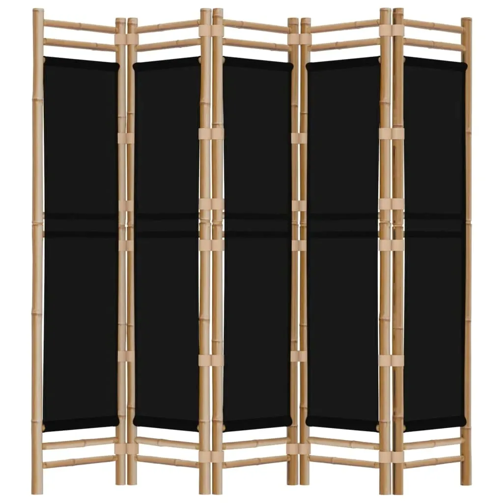 skladany-parawan-5-panelowy-200-cm-bambus-i-plotno-stan-nowy