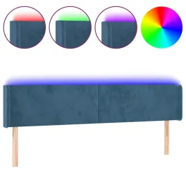 zaglowek-do-lozka-z-led-ciemnoniebieski-203x16x78-88-cm-aksamit