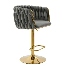 hoker-regulowany-tapicerowany-szary-rose-gold-krzeslo-barowe-do-kuchni