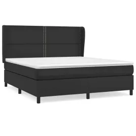 lozko-kontynentalne-czarne-203-x-183-x-118-128-cm-z-materacem-180-x-200