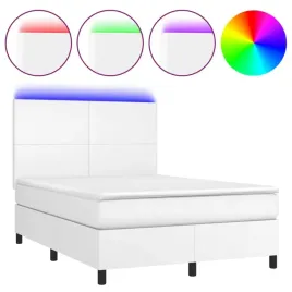 lozko-kontynentalne-z-materacem-203x144x118-128-cm-biale-led