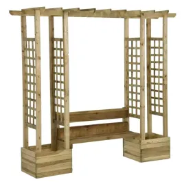 pergola-z-lawka-i-donicami-impregnowane-drewno-sosnowe
