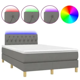 lozko-kontynentalne-203x120x78-88-cm-ciemnoszare-z-materacem-i-led