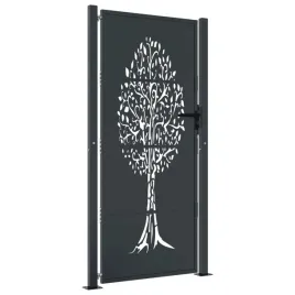 furtka-ogrodowa-antracytowa-105x180-cm-stal-motyw-drzewa