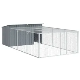 domek-dla-psa-z-wybiegiem-antracytowy-197x396x110-cm-ocynkowana-stal