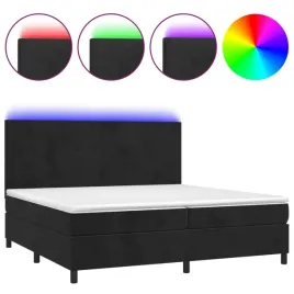 lozko-kontynentalne-z-materacem-i-diodami-led-czarne-203-x-200-x-118-1