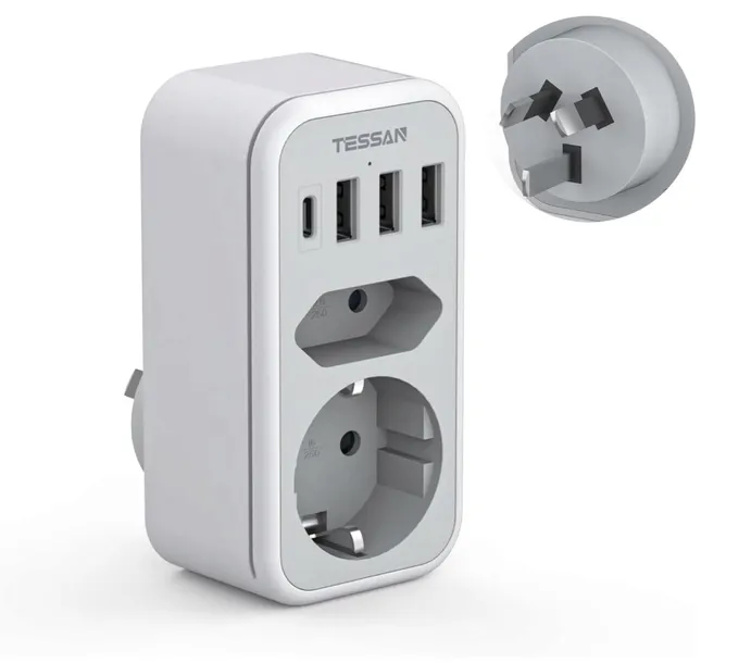 ADAPTER PODRÓŻNY EU DO AU CHINY AUSTRALIA TESSAN 4xUSB USB-C