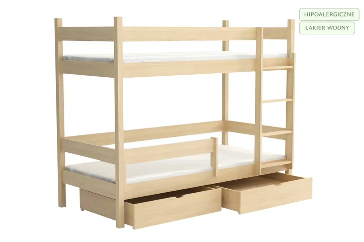 Łóżko piętrowe drewniane 80x200 Elegant Lakierowane | hipoalergiczne