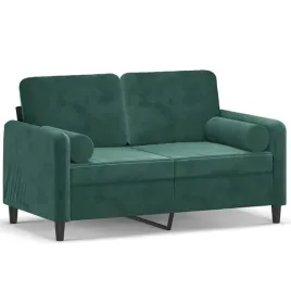 2-osobowa-sofa-z-poduszkami-ciemnozielona-120-cm-aksamit