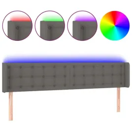 zaglowek-do-lozka-z-led-szary-163x16x78-88-cm-sztuczna-skora