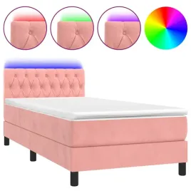 lozko-kontynentalne-z-materacem-i-diodami-led-rozowe-203x90x78-88-cm